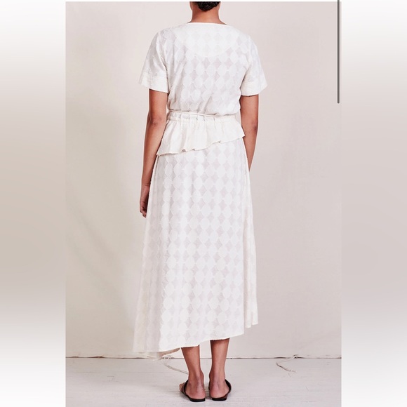 Apiece Apart Cabo Cream Midi Wrap Dress - Picture 5 of 14